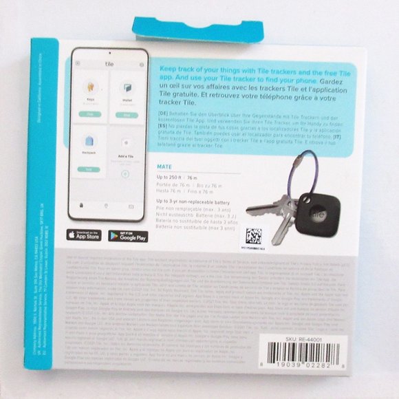 NEW Tile black tracker for keys bags & more Bluetooth - Picture 2 of 2